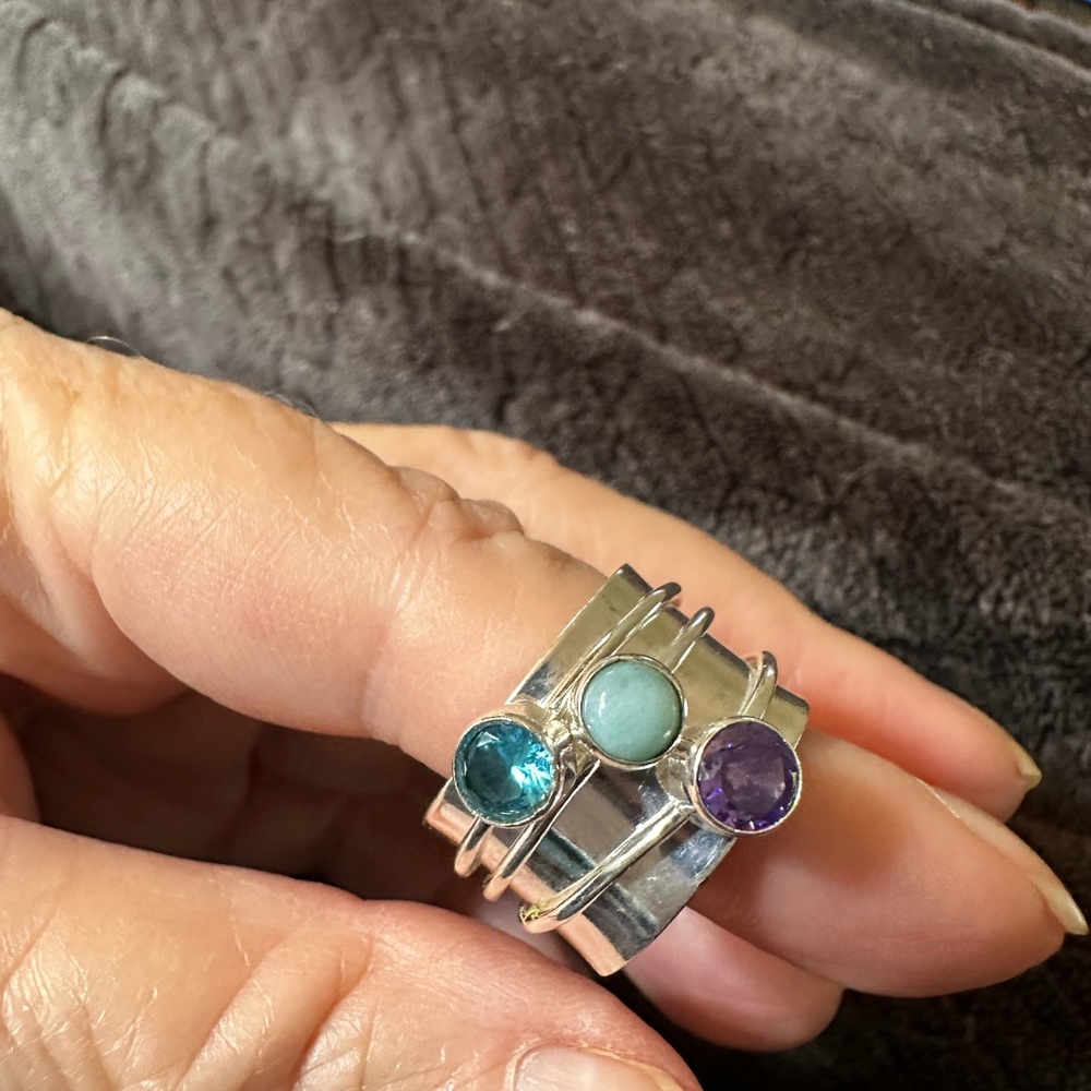 Sterling silver & gemstone ring - Picture 12 of 14